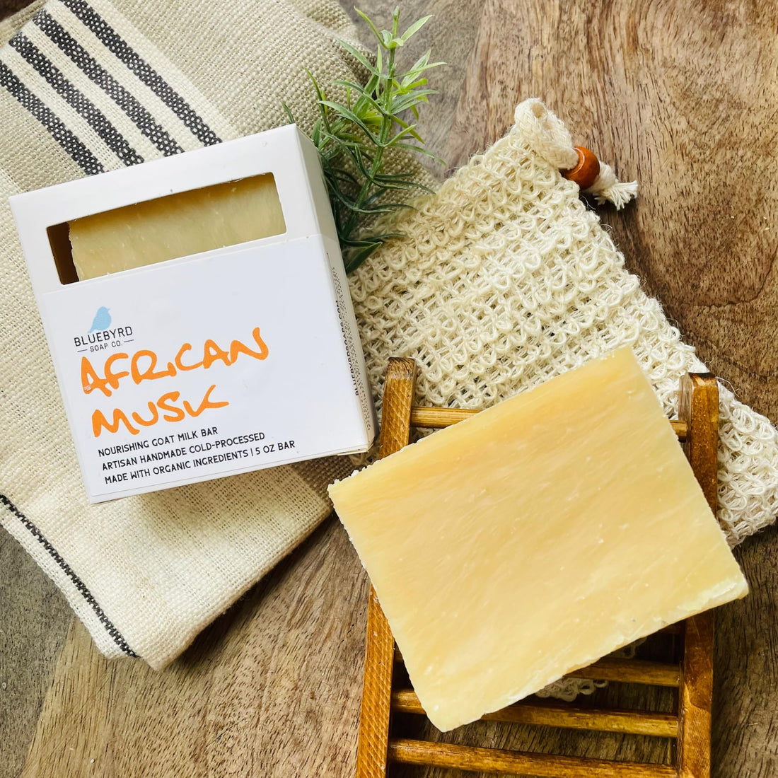BLUEBYRD Soap Co. African Musk Man Scented Soap Bars| Musk Patchouli & Sandalwood Body Wash for Men | Made with Nourishing Goats Milk & Organic Sustainable Palm Oils (AFRICAN)