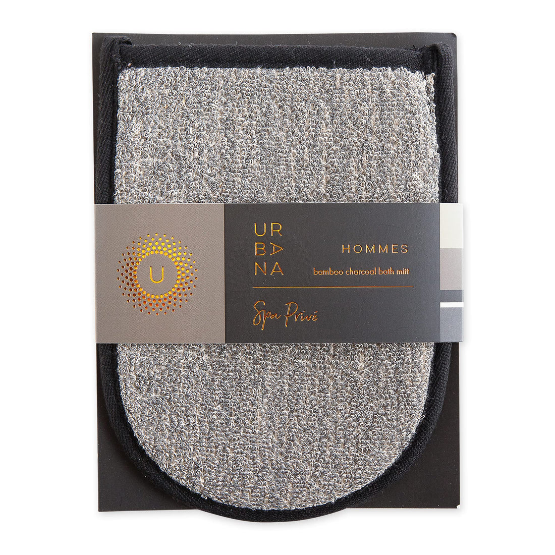 Urbana Spa Prive Men's Bamboo Charcoal Collection, Bath Mitt