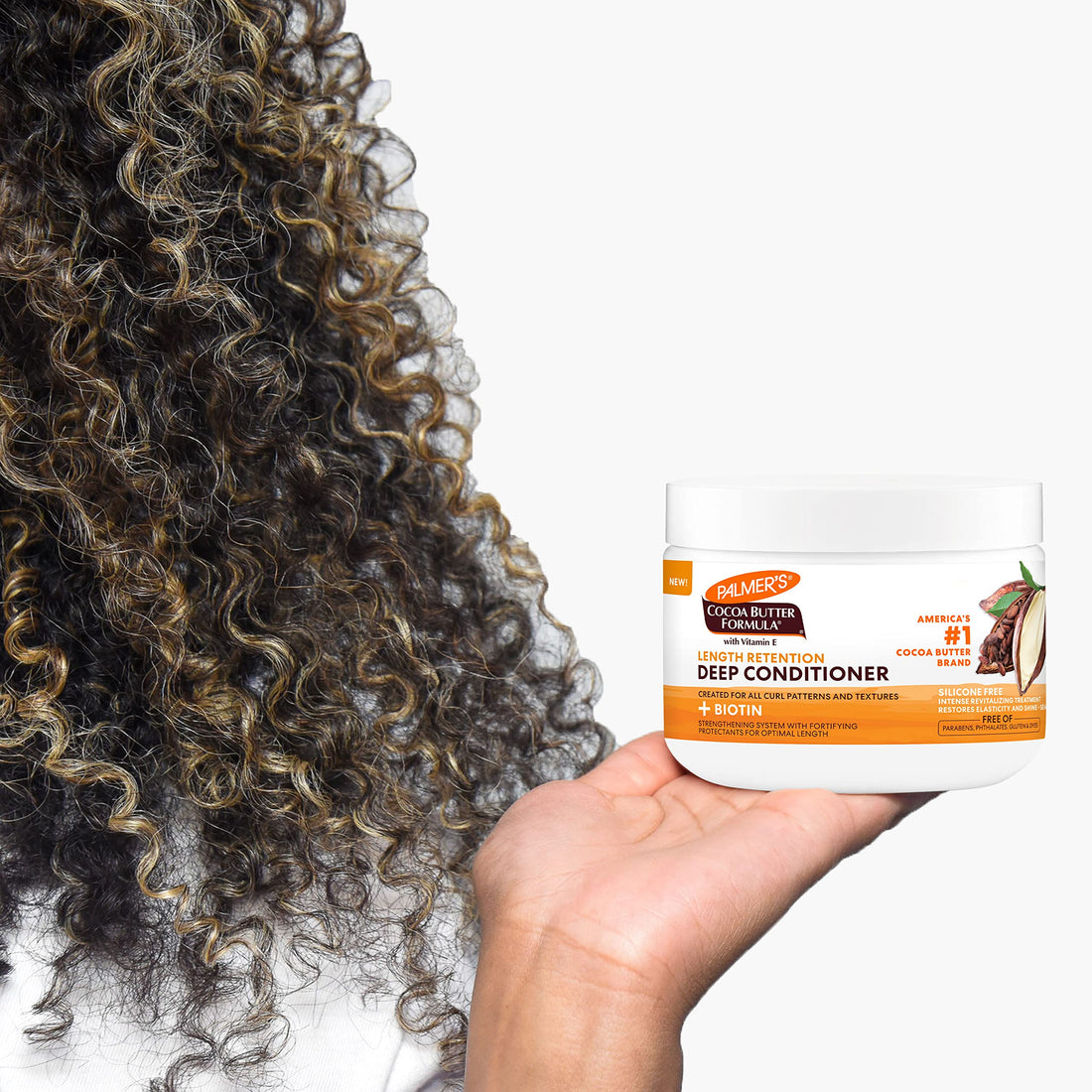 Palmer's Cocoa Butter & Biotin Length Retention Deep Conditioner, Strengthen, Nourish and Restore Elasticity and Shine, Suitable for All Curly Hair Patterns 8.5 Ounce