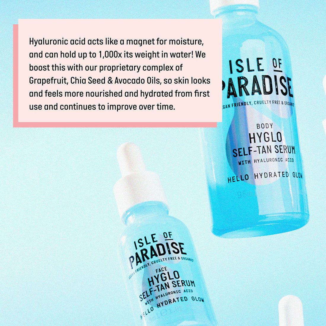 Isle of Paradise Hyglo Face Hyaluronic Self Tan Serum - Hydrating and Brigtening Gradual Tan Facial Serum, Vegan and Cruelty Free, 1.01 Fl Oz