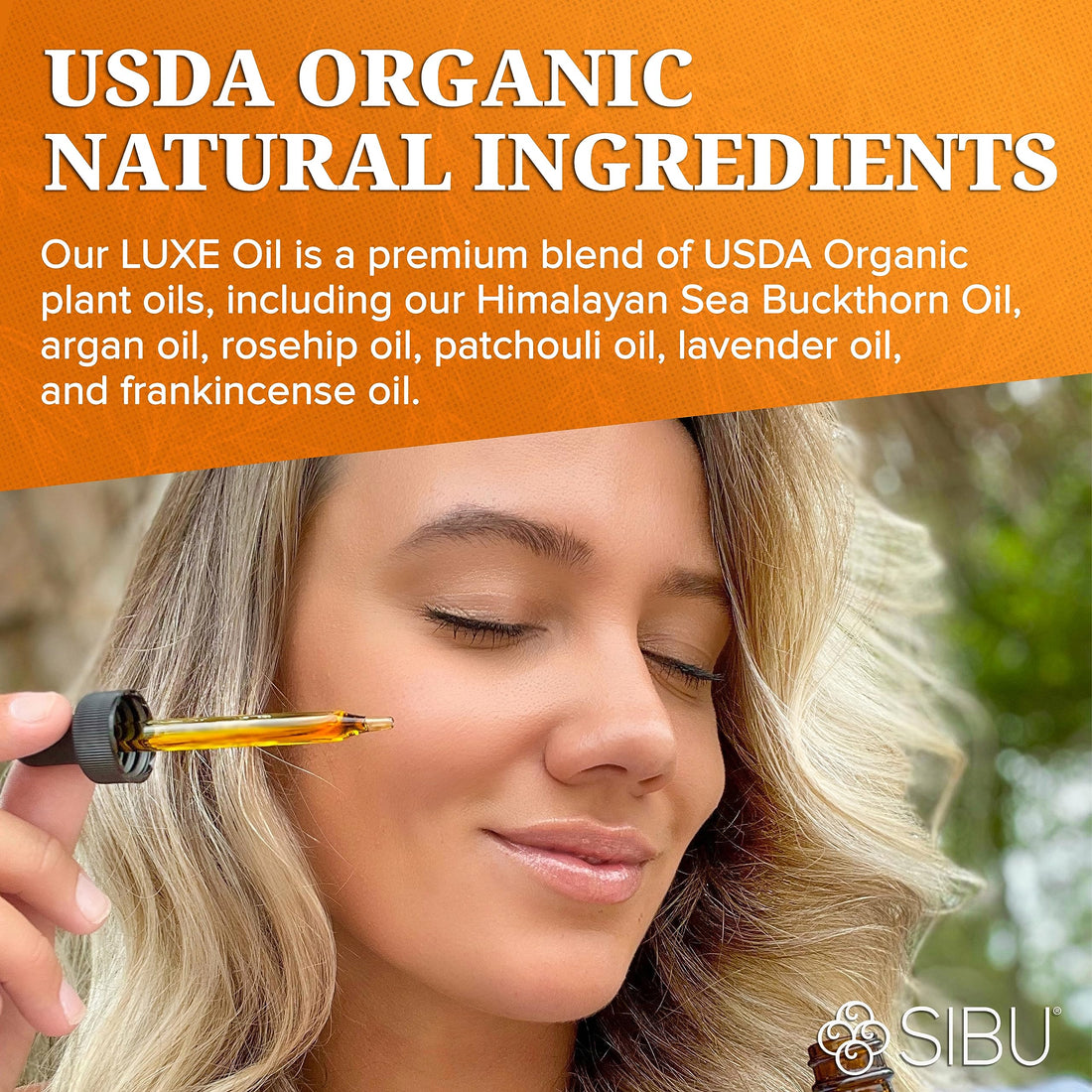 Face Oil Hydrating Organic Topical Skin Serum. Contains Vitamins E, A and C, Rosehip, Argan, Sea.