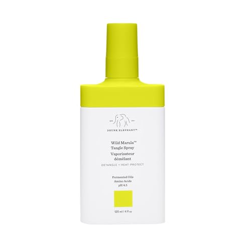 Drunk Elephant Wild Marula Tangle Spray - 120 ml/4 fl oz - Detangler and Heat Protectant - Clean Clinical - Sulfate-Free - Cruelty-Free - Dermatologist-Tested - Free of Essential Oils, Silicones, SLS