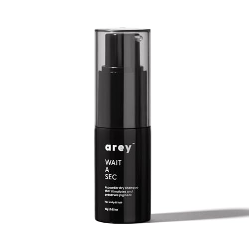 Arey Wait A Sec™ Dry Shampoo | Absorbs Oil & Adds Volume + Reduce the Signs of Aging Hair with Science-Backed Formula to Preserve Pigment | Non Aerosol Tinted Powder | Vegan, Cruelty-Free (0.53 oz)