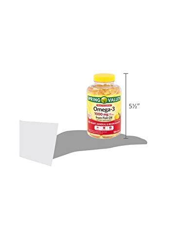 Spring Valley Omega-3 from Fish Oil, 1000 mg, 120 Count + STS Sticker.