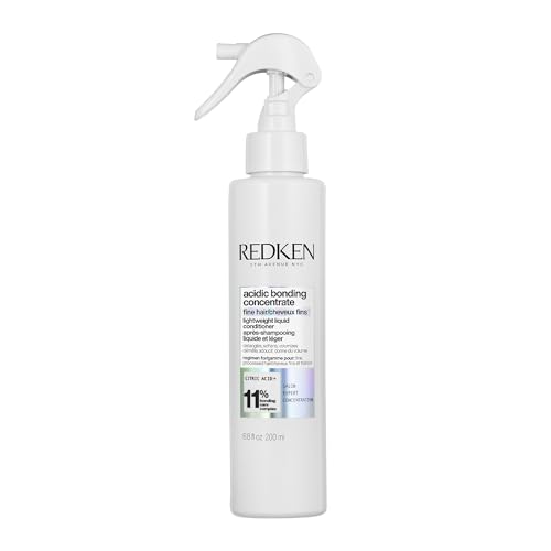 Redken Bonding Lightweight Liquid Conditioner for Damaged Hair Repair | Volumize & Condition | Acidic Bonding Concentrate | Sulfate-Free Spray Conditioner | For Fine or Thin Hair | 6.76 Fl Oz