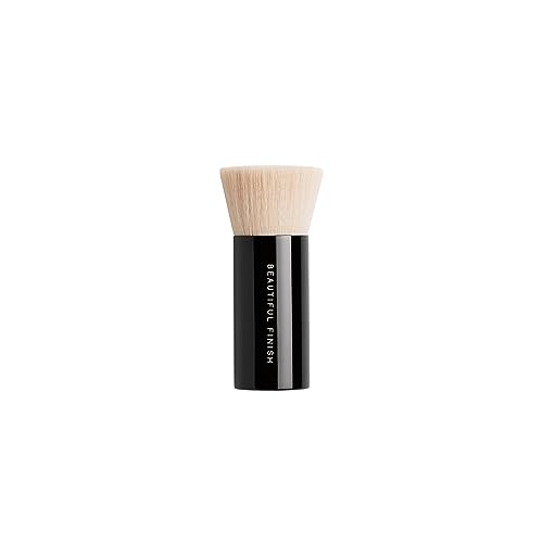 bareMinerals Beautiful Finish Foundation Brush, Foundation Blending Brush, Holds Loose Powder Foundation, Build Coverage, Synthetic Fibers, Vegan