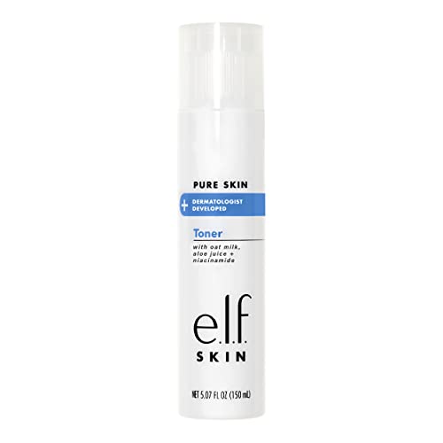 e.l.f. Skin Pure Skin Toner, Gentle, Soothing & Exfoliating Daily Toner for A Smoother-Looking Complexion, Made with Oat Milk, Aloe Juice & Niacinamide