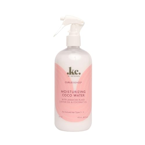 KeraCare Coconut Water - 16 oz - Light Hair Refresher Spray - Moisturizing and Hydrating - with Jamaican Black Castor Oil and Coconut Oil