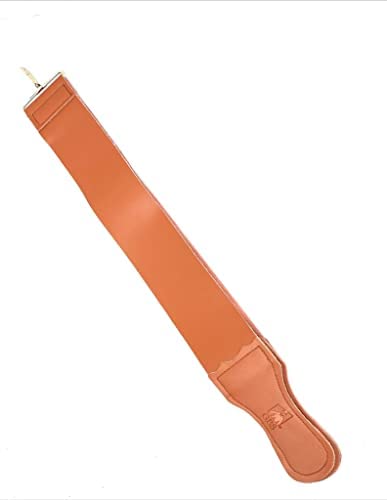 Leather Razor Strop : 2 1/2 X 23 Barber's Razor Strop Cow Hide, Dual Straps with Swivel Clip
