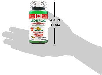 LEONFLAX, 100% Authentic Canadian Flax Seed, Improve Your Digestive Health, 60 Capsules, Bottle