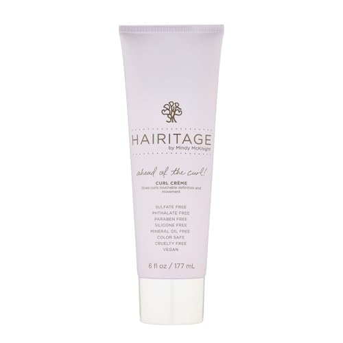 Hairitage Hydrating Curl Cream with Jojoba Oil for Hair - Coily + Curly Hair Product - Curl Defining Cream for Frizz Control - Gives Curls Bounce - Color Safe, Vegan, 6 oz.