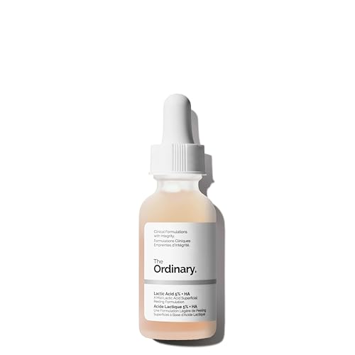 The Ordinary Lactic Acid 5% + Hyaluronic Acid 2%, Gentle Exfoliating Serum for Smoother Skin, 1 Fl Oz