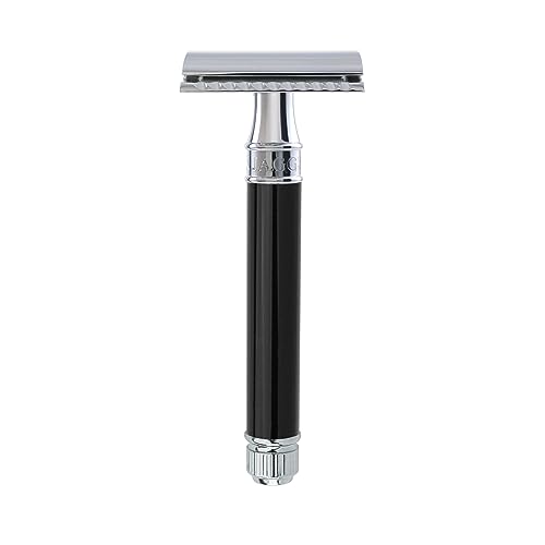 Edwin Jagger DE86 Classic Double Edge Manual Eco-Friendly and Reusable Safety Razor for Men and Women for Shaving Cream or Soap Fits All DE Razor Blades (Imitation Ebony)