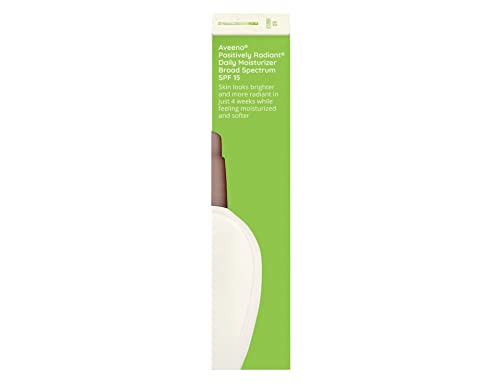 Aveeno Positively Radiant Daily Facial Moisturizer with Broad Spectrum SPF 15 Sunscreen & Total Soy Complex for Even Tone & Texture, Hypoallergenic, Oil-Free & Non-Comedogenic, 4 fl. oz