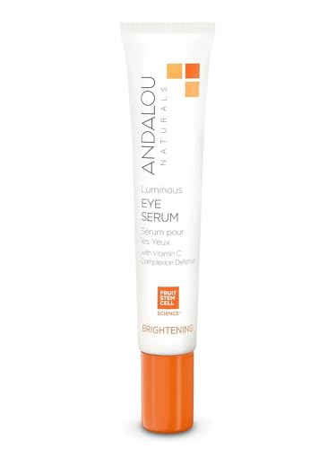 Andalou Naturals Luminous Eye Serum, Illuminating Eye Cream for Dark Circles and Puffiness, Vitamin C, Caffeine & Goji Glycopeptides for a Rejuvenated, Refreshed, Tighter Appearance, 0.6 Ounce