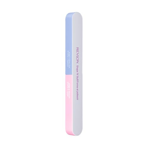 Revlon Shape 'N' Buff Nail Buffer Block, All-in-One Manicure Tool for Shaping & Shining Natural Fingernails, 1 Count
