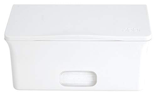 Ubbi Baby Wipes Dispenser, Baby Wipes Case, Baby Wipes Holder with Weighted Plate, Keeps Wipes Fresh, Non-Slip Rubber Feet, White