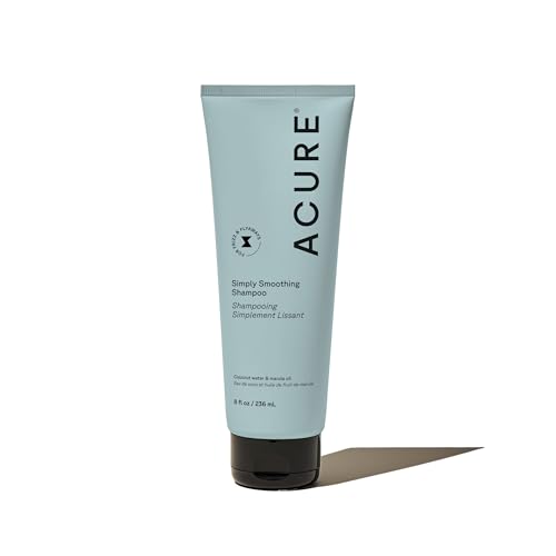 Acure Simply Smoothing Shampoo – Coconut Water & Marula Oil, Effortless Frizz Control & Smoothing for Silky, Manageable Hair, Vegan, 8 Fl Oz