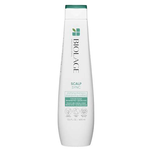 Biolage Scalp Sync Clarifying Shampoo - Residue & Buildup Remover, For Oily Scalp, Fermented Tea & Glycolic Acid, Vegan & Paraben-Free, 13.5 Fl Oz, Packaging May Vary