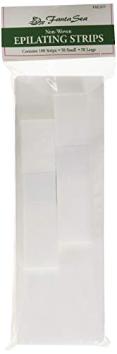 FantaSea Non Woven Facial and Body Wax 100 Strips, 50 small 50 large