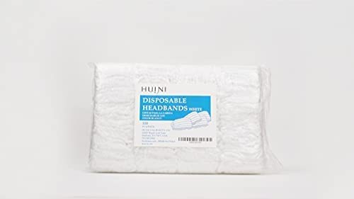 Huini 100 Pcs Disposable Spa Non-woven Headbands, 100 Count