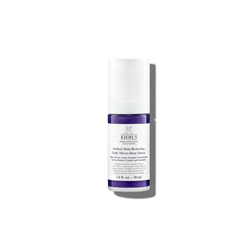 Kiehl's Daily Micro-Dose Anti-Aging Retinol Facial Serum, Reduces Wrinkles, Firms Skin, Evens Skin Tone, Youth Renewing & Hydrating Formula, with Retinol & Ceramides, Paraben-free - 1 fl oz