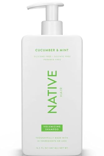 Native Vegan Cucumber & Mint Natural Volume Shampoo, Clean, Sulfate, Paraben and Silicone Free - 16.5 fl oz