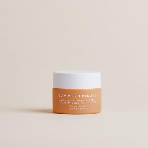 Summer Fridays Light Aura Vitamin C + Peptide Eye Cream - Brightening Eye Cream with an Illuminating and Hydrating Formula (0.5 Fl Oz)