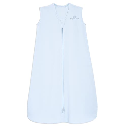 HALO SleepSack, 100% Cotton Wearable Blanket, Swaddle Transition Sleeping Bag, TOG 0.5, Baby Blue, Large, 12-18 Months