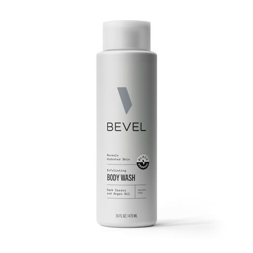 Bevel Moisturizing Body Wash for Men - Dark Cassis Scent with Charcoal and Argan Oil, 16 Oz (Packaging May Vary)