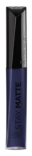 Rimmel London Stay Matte Liquid Lip Color with Full Coverage Kiss-Proof Waterproof Matte Lipstick Formula that Lasts 12 Hours - 830 Blue Iris, .21oz