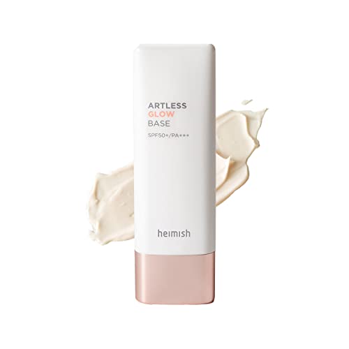 heimish Artless Glow Base SPF 50+ PA+++ 1.4fl.oz/40ml | Moisturizer, Sunscreen to Makeup Base | Cruelty-free, All-In-One, Glowy Skin, All Skin Types, Lightweight, Soft Cream texture, face primer
