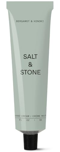 Salt & Stone Hand Cream for Women & Men | Bergamot & Hinoki | Hydrates, Nourishes & Softens Skin | Restores Dry Cracked Hands | Fast-Absorbing | Cruelty-Free & Vegan (2 fl oz)