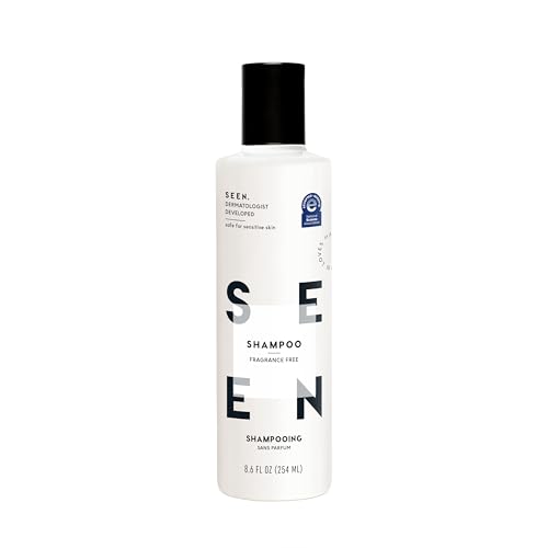 SEEN Shampoo, Fragrance Free - Non-Comedogenic & Sulfate-Free Hair Shampoo- Dermatologist-Developed - Safe for Sensitive, Eczema & Acne Prone Skin