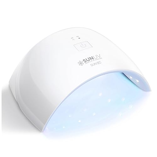 SUNUV UV LED Nail Lamp, Nail Dryer for Gel Polish UV Light for Gel Nails with Sensor 2 Timer SUN9C Blue Gift for Women Girl