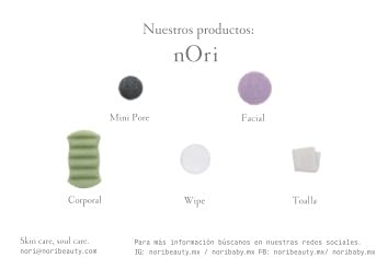 NORI KONJAC Sponge / 5 Pack Mini Sponge/Bamboo Charcoal, Pure, Green Tea, Turmeric, Lavender/for All Types of Skin, Cleanses and exfolietes The Skin/Skincare rutine