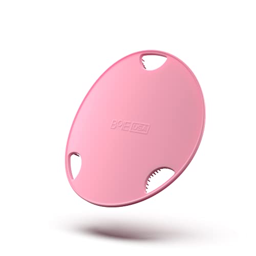 Boie USA Flat Body Scrubber - Soft Silicone-Like Exfoliating Shower Scrubber & Body Cleansing Brush - Stick-to-Wall Loofah Replacement - Antimicrobial Body Exfoliator for All Skin Types - Pink