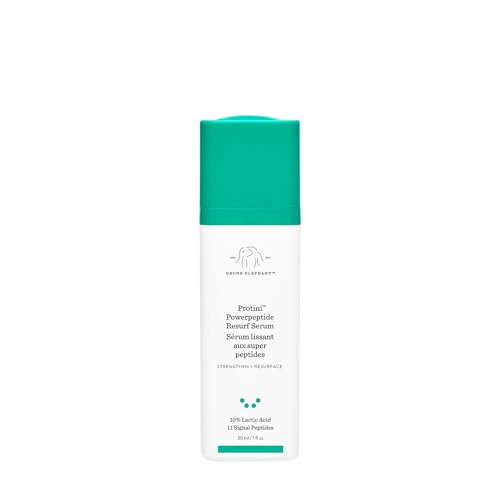 Drunk Elephant Protini Powerpeptide Resurf Serum - 30 ml/1 fl oz - Exfoliating Lactic Acid AHA Serum - Clean Clinical Skincare - Cruelty-Free - Free of Essential Oils, Silicones, and Fragrance