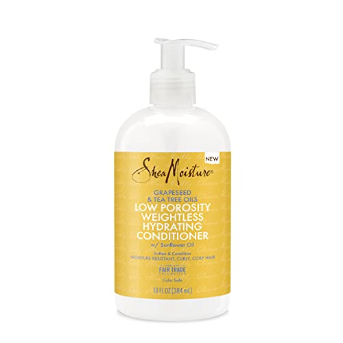 SheaMoisture Low Porosity Weightless Hydrating Conditioner For Moisture Resistant, Curly, Coily Hair Lightweight Hair Conditioner 13 fl oz