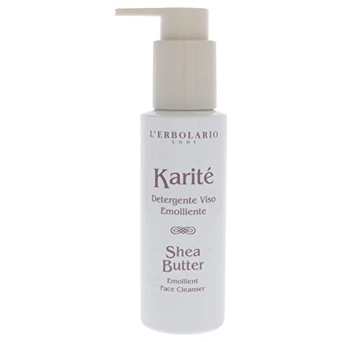 L'Erbolario Shea Butter Emollient Face Cleanser - Cleanser Face Wash for Oily and Dry Skin - Restores Your Skin’s Natural Glow - Daily Facial Cleanser Removes Makeup, Sweat and Impurities - 3.3 oz