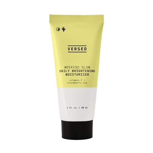 Versed Weekend Glow Daily Brightening Moisturizer - Vegan Lightweight Vitamin C Moisturizer with Cloudberry Seed Oil - Hydrating Face Moisturizer for Discoloration & Uneven Texture (2oz)