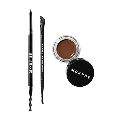 Morphe High Archiever Everyday Essentials Brow Kit - Precision Micro Eyebrow Pencil, Tinted Sculpting Brow Wax & 3-in-1 Brush for Shaping, Filling & Defining - Latte (3 Count)