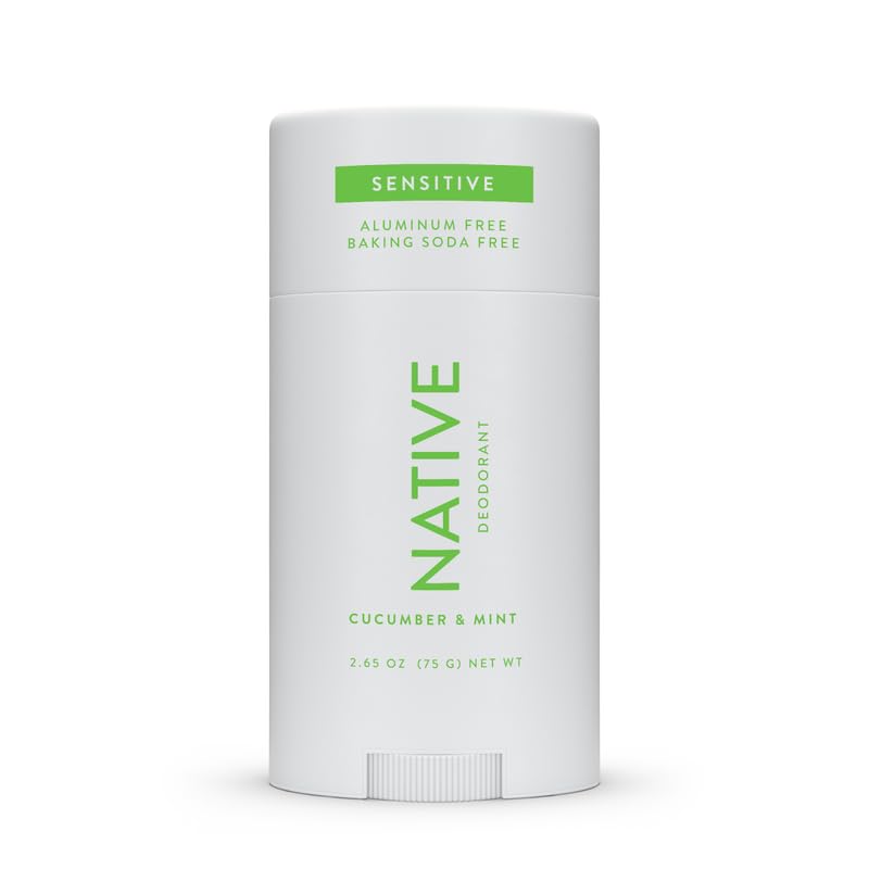 Native Deodorant- Natural Deodorant for Women and Men - Baking Soda Free - Contains Probiotics - Aluminum Free & Paraben Free, Naturally Derived Ingredients - Cucumber & Mint (Sensitive)