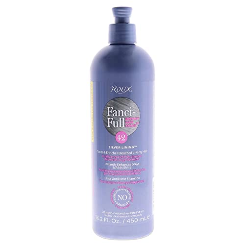 Roux, Fanci-Full Instant Hair Color Rinse, 42 Silver Lining ,Temporarily Evens Tones, Blends Away Gray, 15.2 Oz