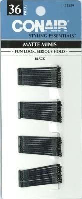 Conair Matte Minis Black Bobby Pins (3-Pack)