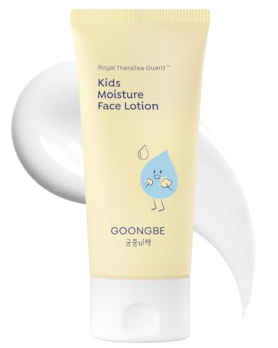 GOONGBE Kids' Moisture Face Lotion - Korean Kids Daily Face Moisturizer - 8hr Moisturizing Refreshing Cream Type Lotion with Cica and Allantoin - Allergen Free Scent, 2.7 fl.oz.