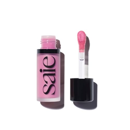 Saie Dew Blush - Lightweight Liquid Blush with a Blendable + Buildable Cream Finish - Dewy Cheek Tint with Doe Foot Wand Makeup Applicator - Baby (.40 oz)