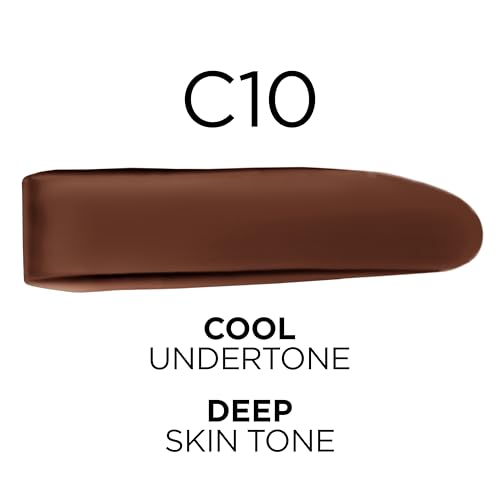 L'Oreal Paris True Match Super-Blendable Foundation, Medium Coverage Liquid Foundation Makeup, C10, Deep, 1 Fl Oz