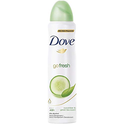 Dove Anti-Perspirant Deodorant Spray, Cucumber & Green Tea, Dry 48 Hour Protection 150 Ml (Pack of 6)