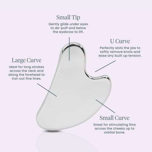 Wonderskin Liquid Gym Gua Sha Face Sculpting Tool, Facial Roller to Reduce Tension, Puffiness & Wrinkles, Skin Care Tool and Jawline Sculptor, Stainless Steel Facial Massager
